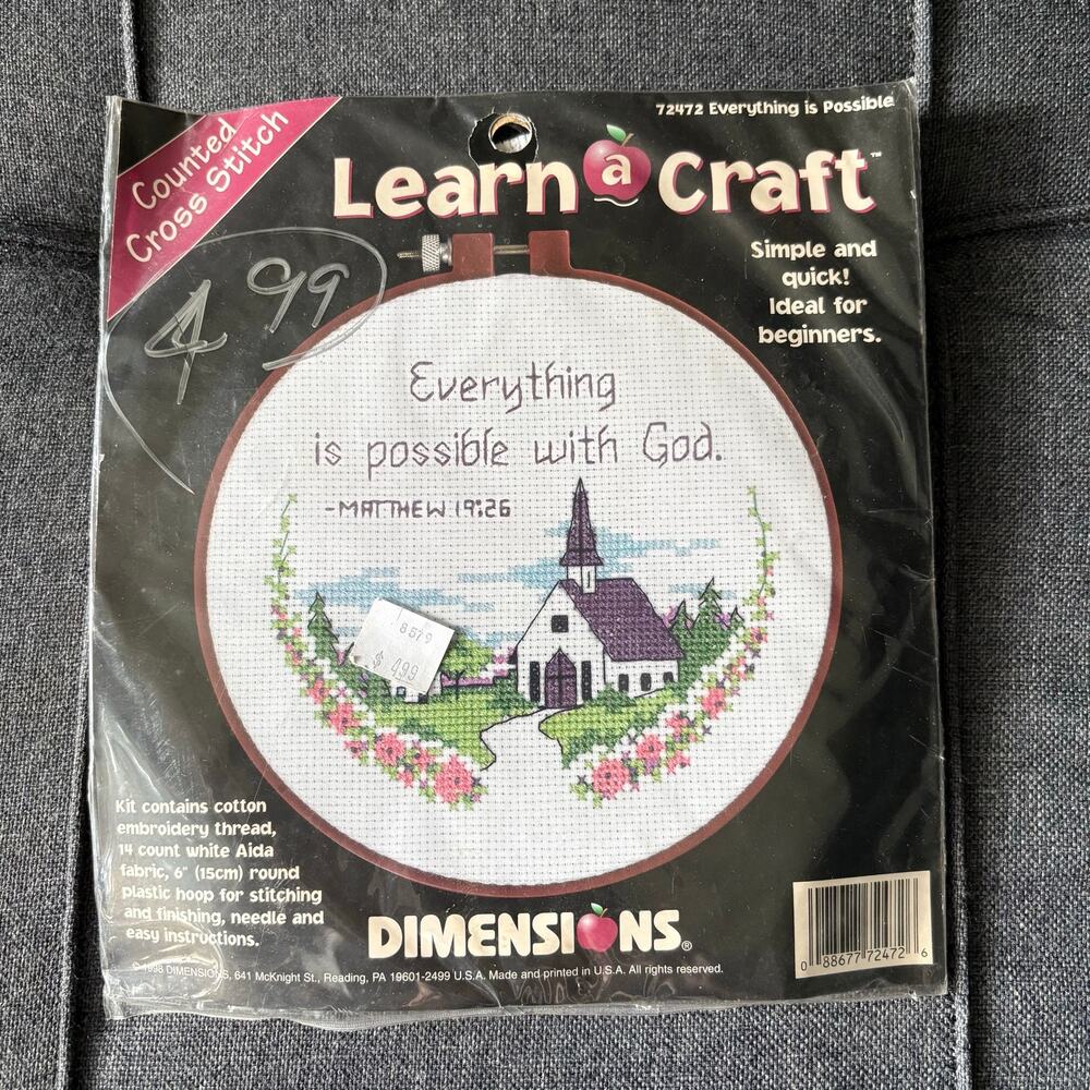 Everything Is Possible Vintage Counted Cross Stitch Kit by Dimensions - 1998